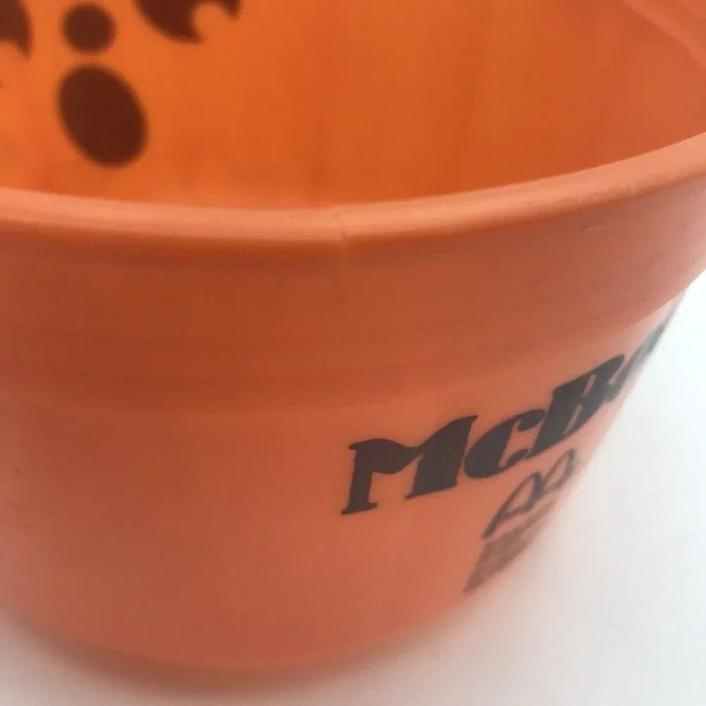 Vintage Plastic McBoo Jack O'Lantern Candy Bucket Pumpkin Trick Or Treat Pail
